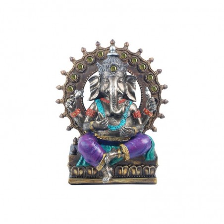 Figurines décoratives | Figurine Dieu Ganesha en résine 20 x 11 x 16 cm | Couleur lila