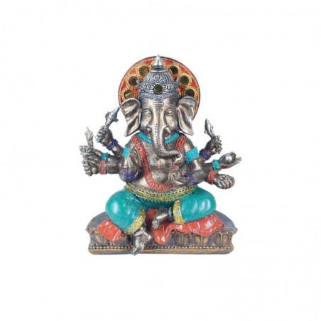 Figurines décoratives | Figurine Dieu Ganesha en résine 18 x 7,5 x 15 cm | Couleur bleu