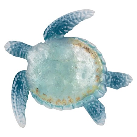 ORIGEN Home Decor Tortue Ornement Mural Applique Métal Bleu 27x27x1cm