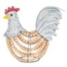 ORIGIN Home Decor Coq Animaux Poule Figure Argent 26x28x16cm