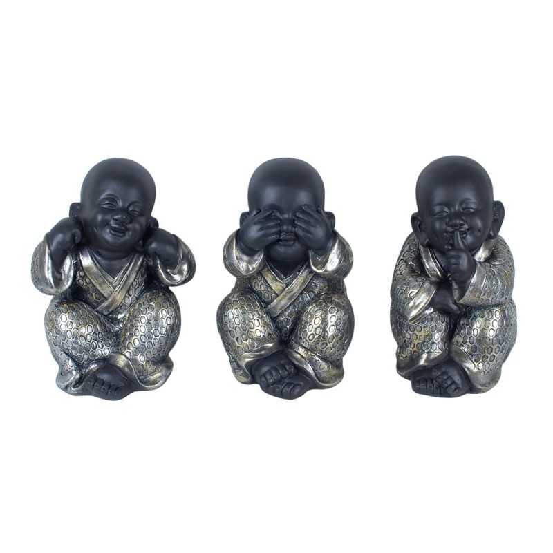 Bouddhas avec robe en résine dorée comprend 3 unités de figurines Buddhas Oriental Collection