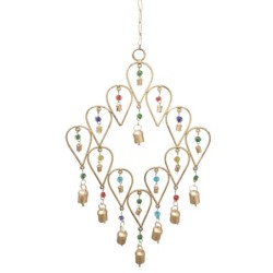 "ORIGEN Home Decor Mobile Suspendu Métal Marron 72x35x3cm"