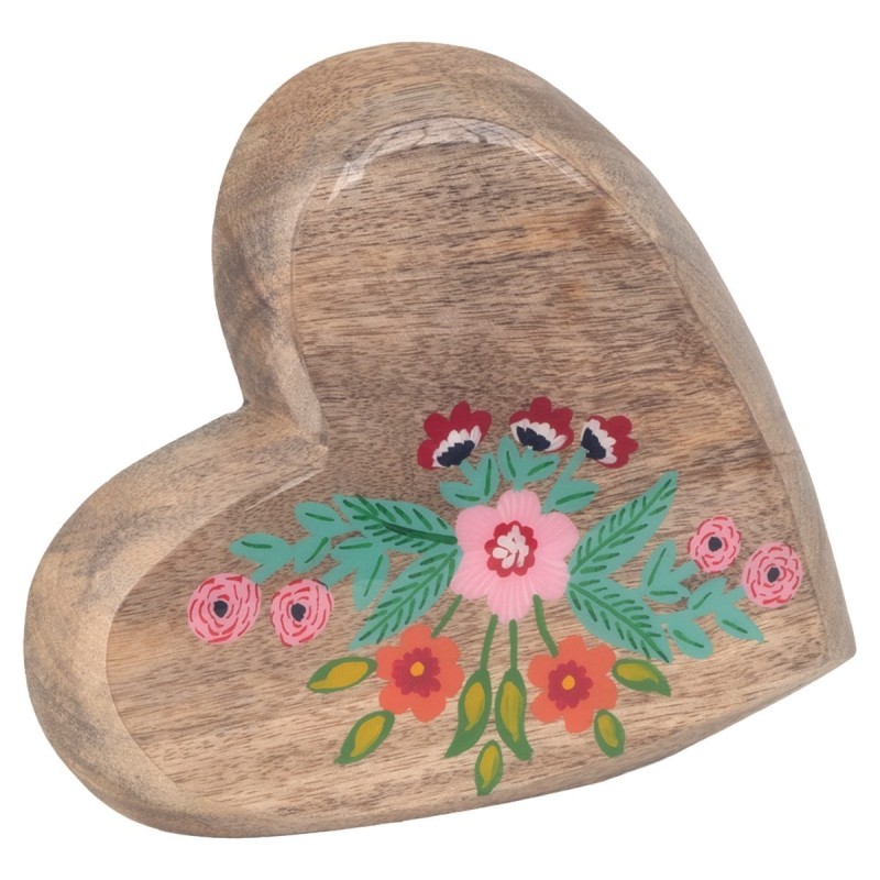 ORIGEN Home Decor Coeur en Bois Divers Figurine Marron - 20x19x3cm