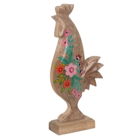 ORIGEN Home Decor Poule en Bois Marron - Figurine Poule 30x14x5cm