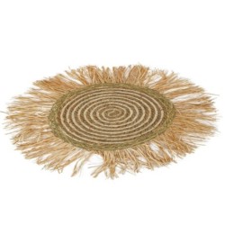 ORIGEN Home Decor Ornement Mural Rond Beige Images - 55x55x2cm