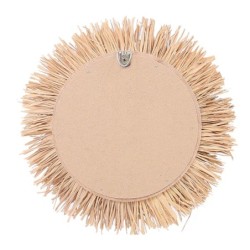 ORIGEN Home Decor Miroir Rond en Herbe - Marron 28x28x4cm