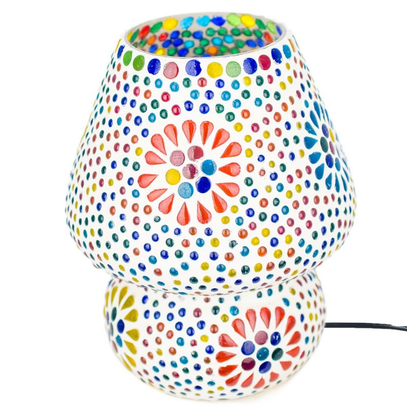 Lampe de table arabe | Lampe marocaine en forme de champignon 18x13x13cm | Couleur: Multicolore