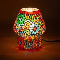 Lampe de table arabe | Lampe marocaine en forme de champignon 18x13x13cm | Couleur: Multicolore