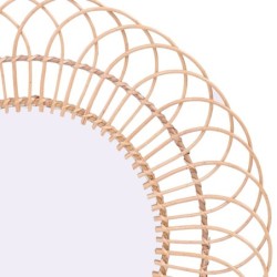 ORIGEN Home Decor Miroir Circulaire Rond - Blanc Vintage - 90x90x2cm