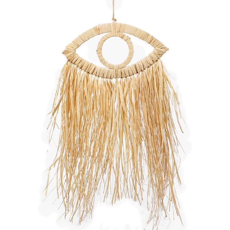 ORIGIN Home Decor Images dornement mural en forme doeil | Ornement Mural de Jardin Marron - 70x38x1cm