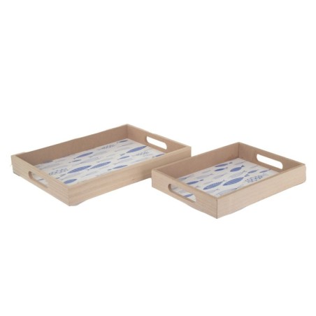 ORIGIN Home Decor Plateaux Boîtes et plateaux 2U | Plateau de Vaisselle Bleu Rectangulaire - 5x42x30cm