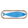 ORIGEN Home Decor Plateau à Poisson Ovale Bleu - Plateau de Décoration 3x38x13cm