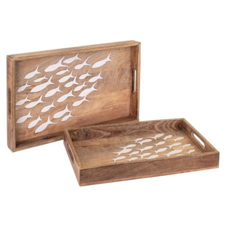 ORIGEN Home Decor Fish Tray 2U Boîtes et plateaux | Plateau de Décoration Rectangulaire Marron - 5x38x23cm