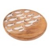 ORIGEN Home Decor Petites Assiettes à Poisson Boîtes et Plateaux Plateau de Décoration Rond Marron - 2x16x16cm