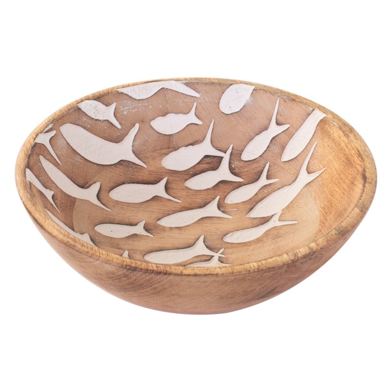 ORIGIN Home Decor Boîtes et plateaux pour bols à poisson de taille moyenne | Bol Rond Marron - 7x20x20cm
