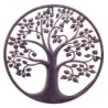 ORIGEN  ornement d'arbre de vie rond en métal gris, décoration d'intérieur, 30x30x1cm