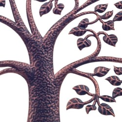 ORIGEN  ornement d'arbre de vie rond en métal gris, décoration d'intérieur, 30x30x1cm