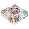 ORIGEN Home Decor Dessous de Verre Ronds 4U Bleu - Ensemble de 4 dessous de Verre Vintage pour Cuisine et Salle à Manger