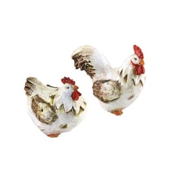 Les poules en résine comprennent 2 unités de figurines d'animaux, collection rustique