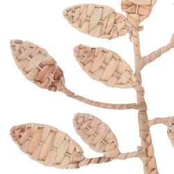 ORIGIN Home Decor Ornement mural Feuille à carreaux | Ornement Mural de Jardin Marron - 37x32x1cm