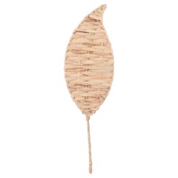 ORIGIN Home Decor Ornement mural Feuille à carreaux | Ornement Mural de Jardin Marron - 56x17x1cm